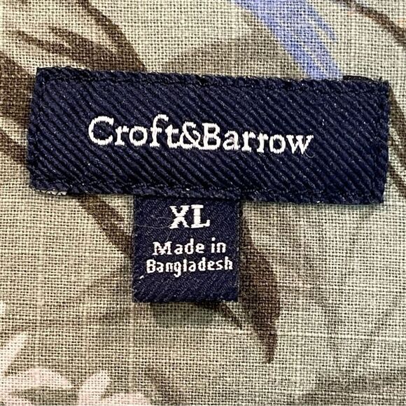 Croft & Barrow Green and Orange Casual Button Down Tropical Shirt, Size XL - Picture 5 of 8